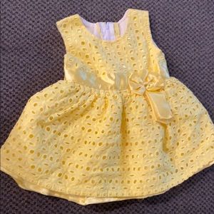 Yellow spring and Easter baby girl dress
